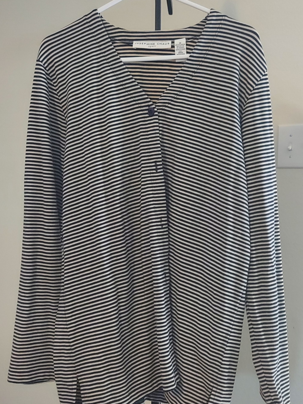 Josephine Chaus Black & White Striped Long Sleeve Skirt
